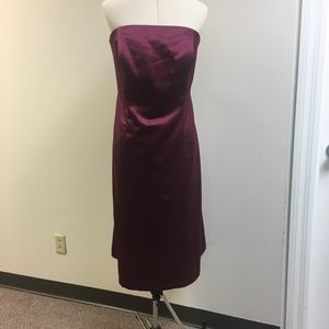 Maroon A-Line Strapless with Shrug